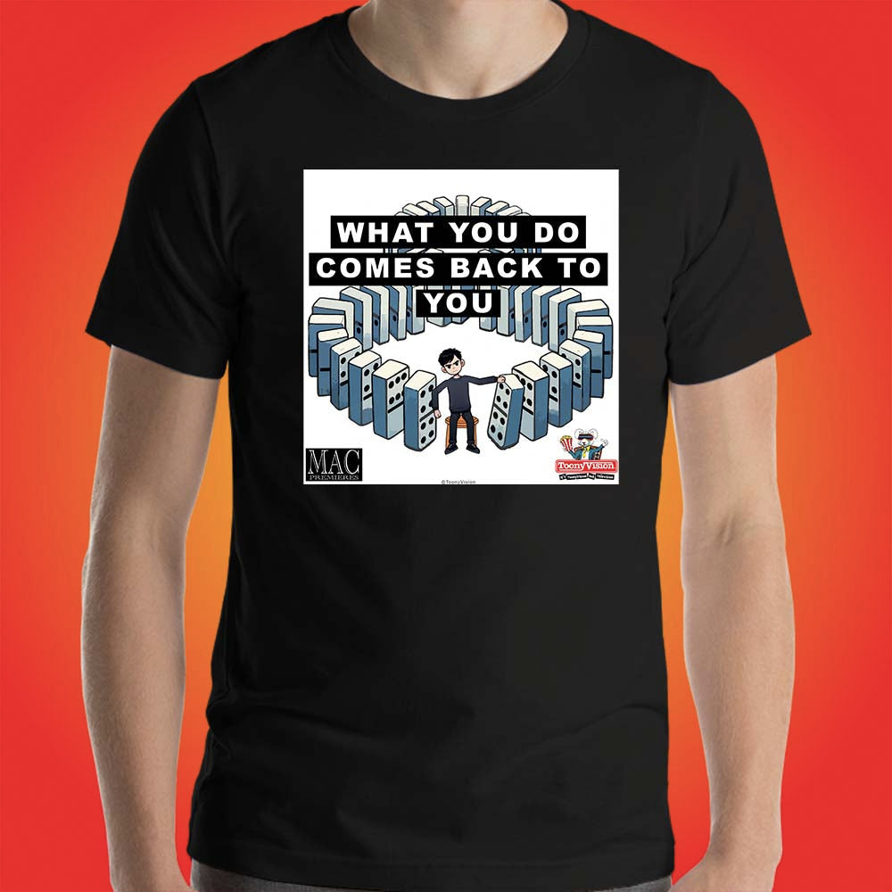 Motivational Animations Karma What You Do Comes Back to You Ep. 3 Cartoon Motivational ToonyVision Men's Short Sleeve Tee Top Shirts - ToonyVision