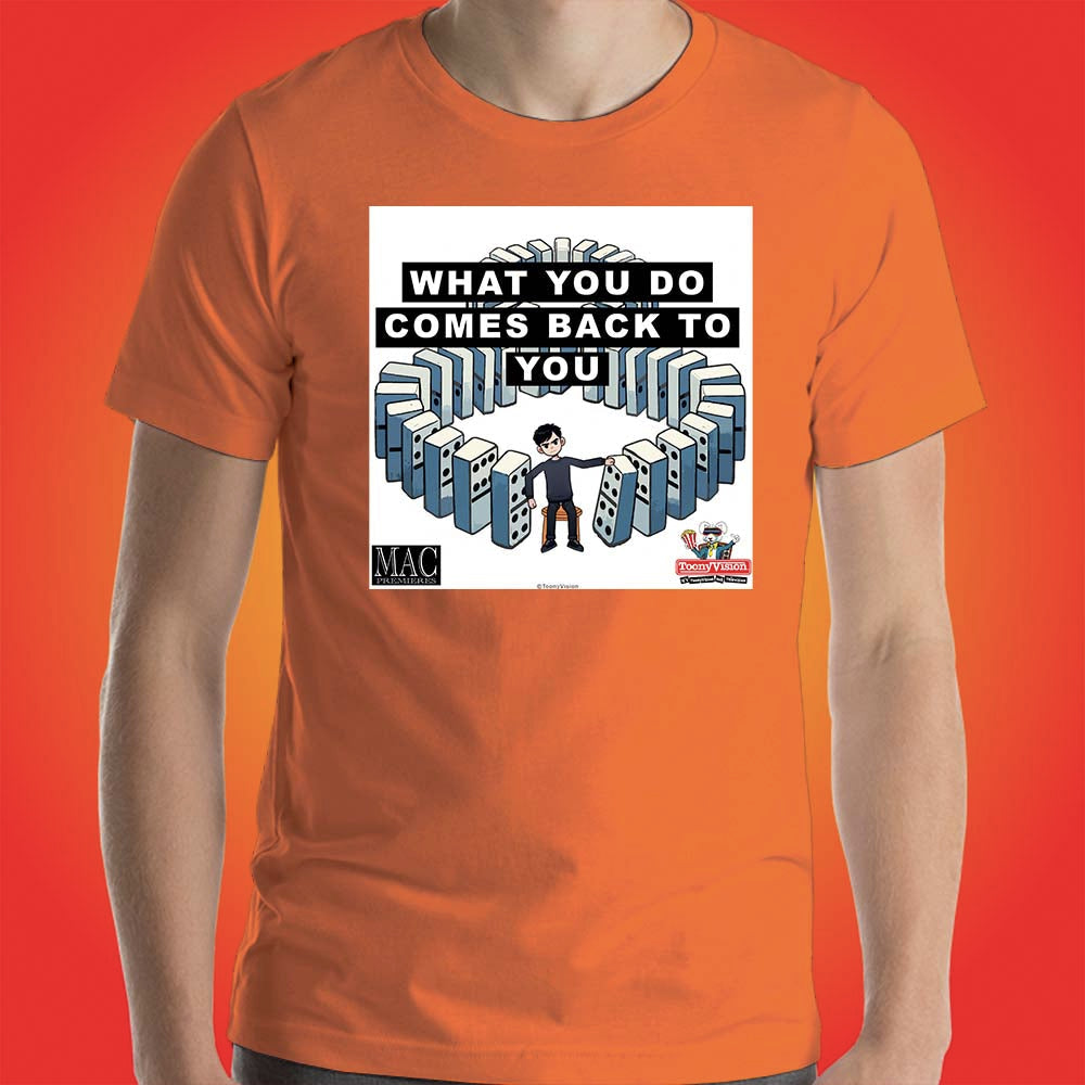 Motivational Animations Karma What You Do Comes Back to You Ep. 3 Cartoon Motivational ToonyVision Men's Short Sleeve Tee Top Shirts - ToonyVision