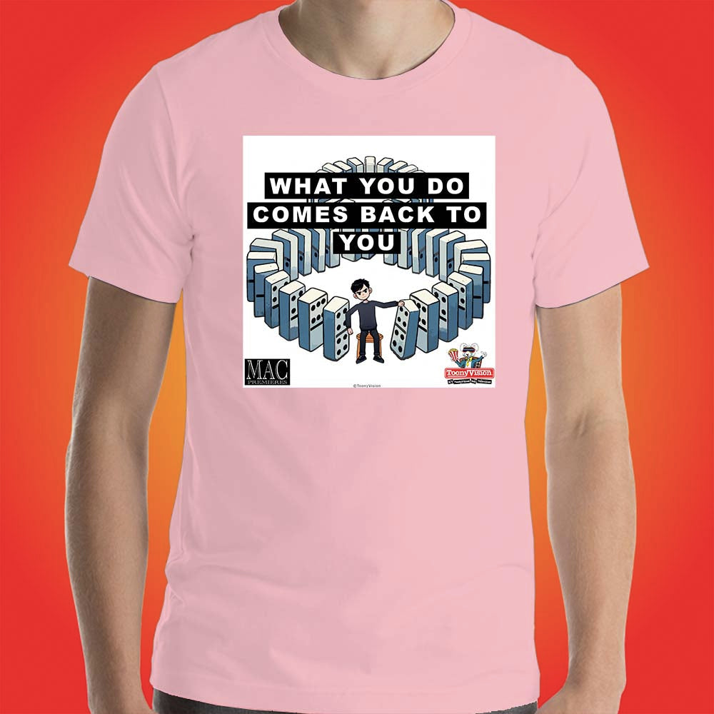 Motivational Animations Karma What You Do Comes Back to You Ep. 3 Cartoon Motivational ToonyVision Men's Short Sleeve Tee Top Shirts - ToonyVision