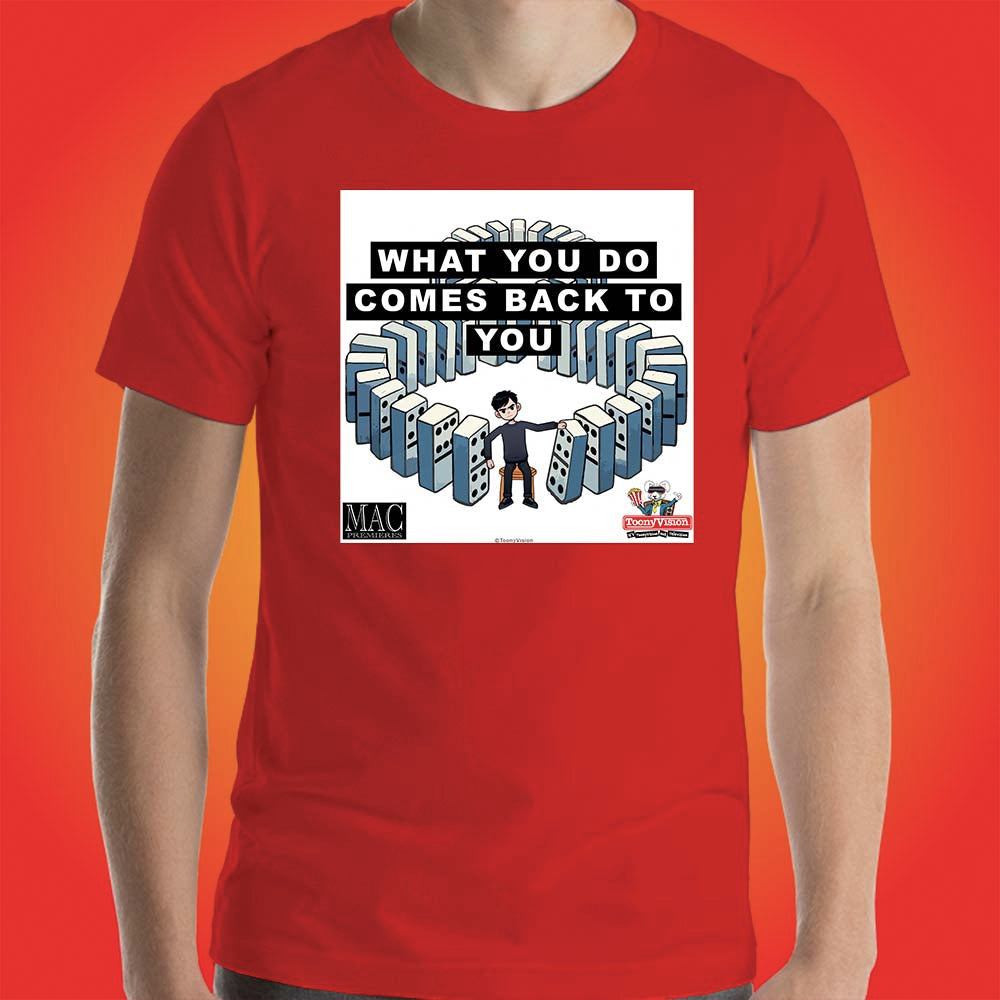 Motivational Animations Karma What You Do Comes Back to You Ep. 3 Cartoon Motivational ToonyVision Men's Short Sleeve Tee Top Shirts - ToonyVision