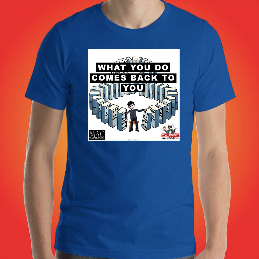 Motivational Animations Karma What You Do Comes Back to You Ep. 3 Cartoon Motivational ToonyVision Men's Short Sleeve Tee Top Shirts - ToonyVision