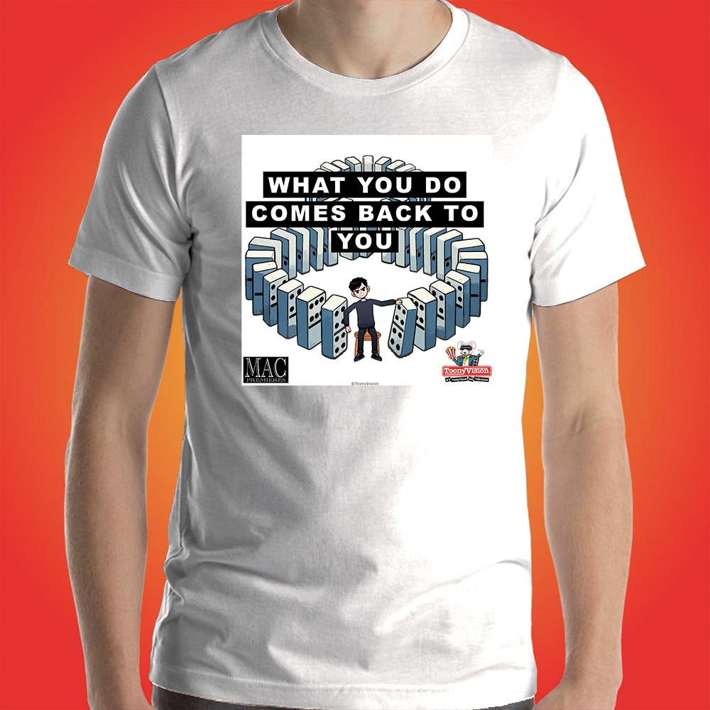 Motivational Animations Karma What You Do Comes Back to You Ep. 3 Cartoon Motivational ToonyVision Men's Short Sleeve Tee Top Shirts - ToonyVision