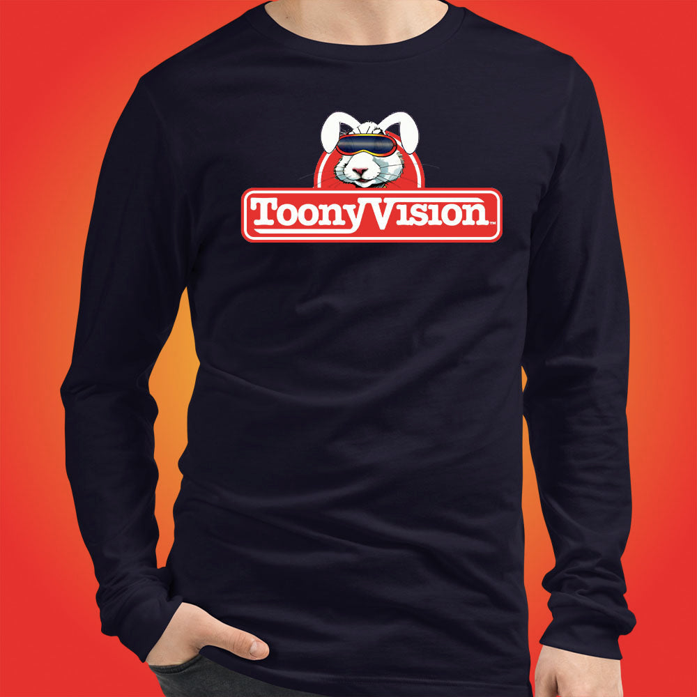 ToonyVision Shirt Rabbit Logo Mens Cartoon Long Sleeve Tee - ToonyVision