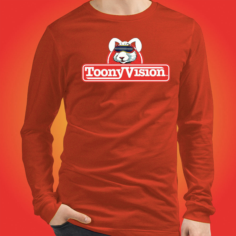 ToonyVision Shirt Rabbit Logo Mens Cartoon Long Sleeve Tee - ToonyVision