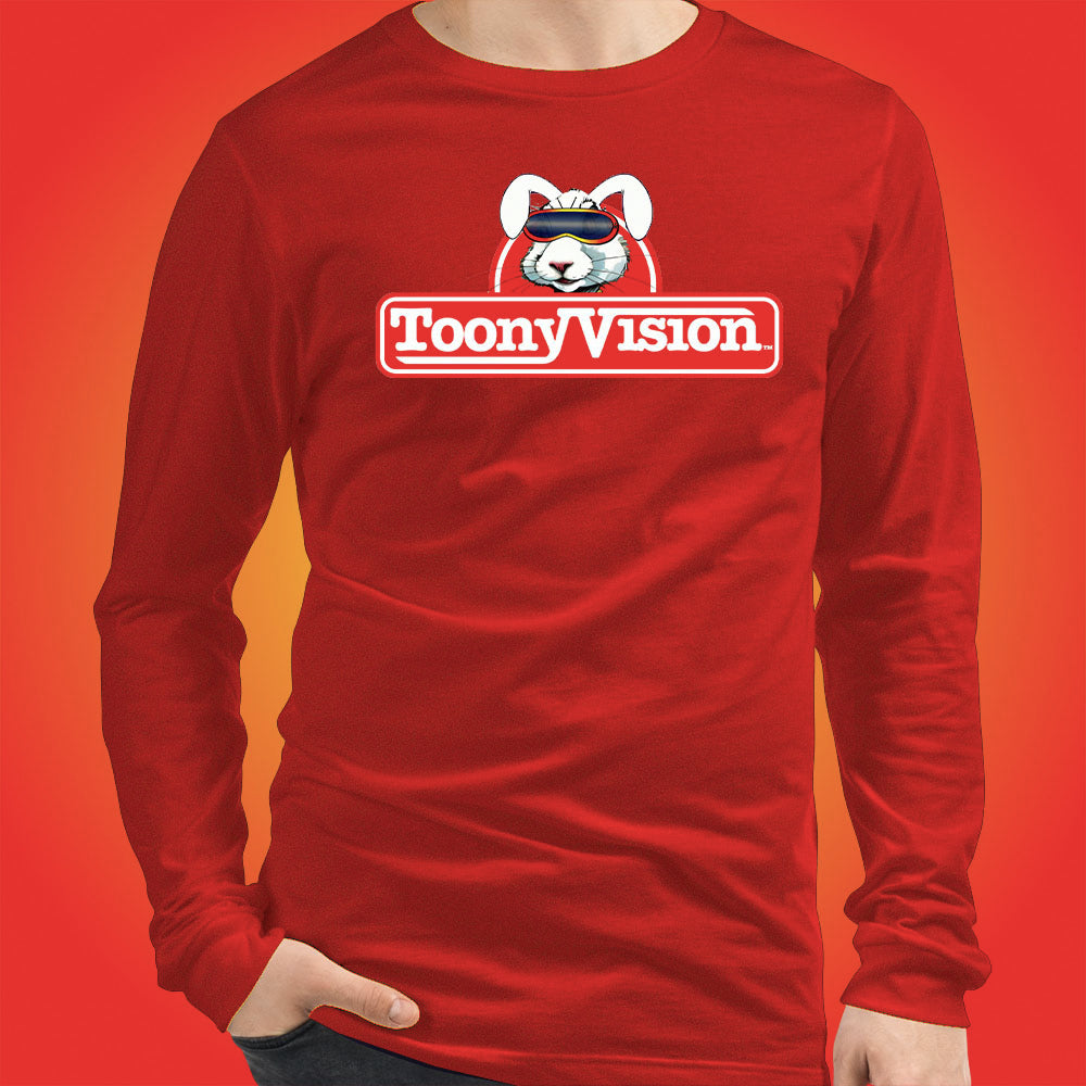 ToonyVision Shirt Rabbit Logo Mens Cartoon Long Sleeve Tee - ToonyVision