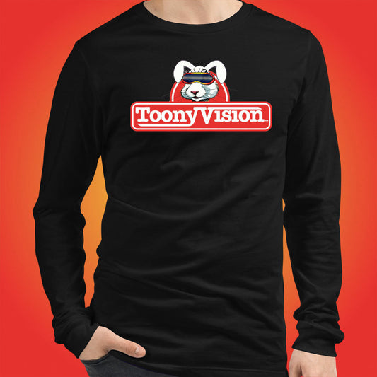 ToonyVision Shirt Rabbit Logo Mens Cartoon Long Sleeve Tee - ToonyVision