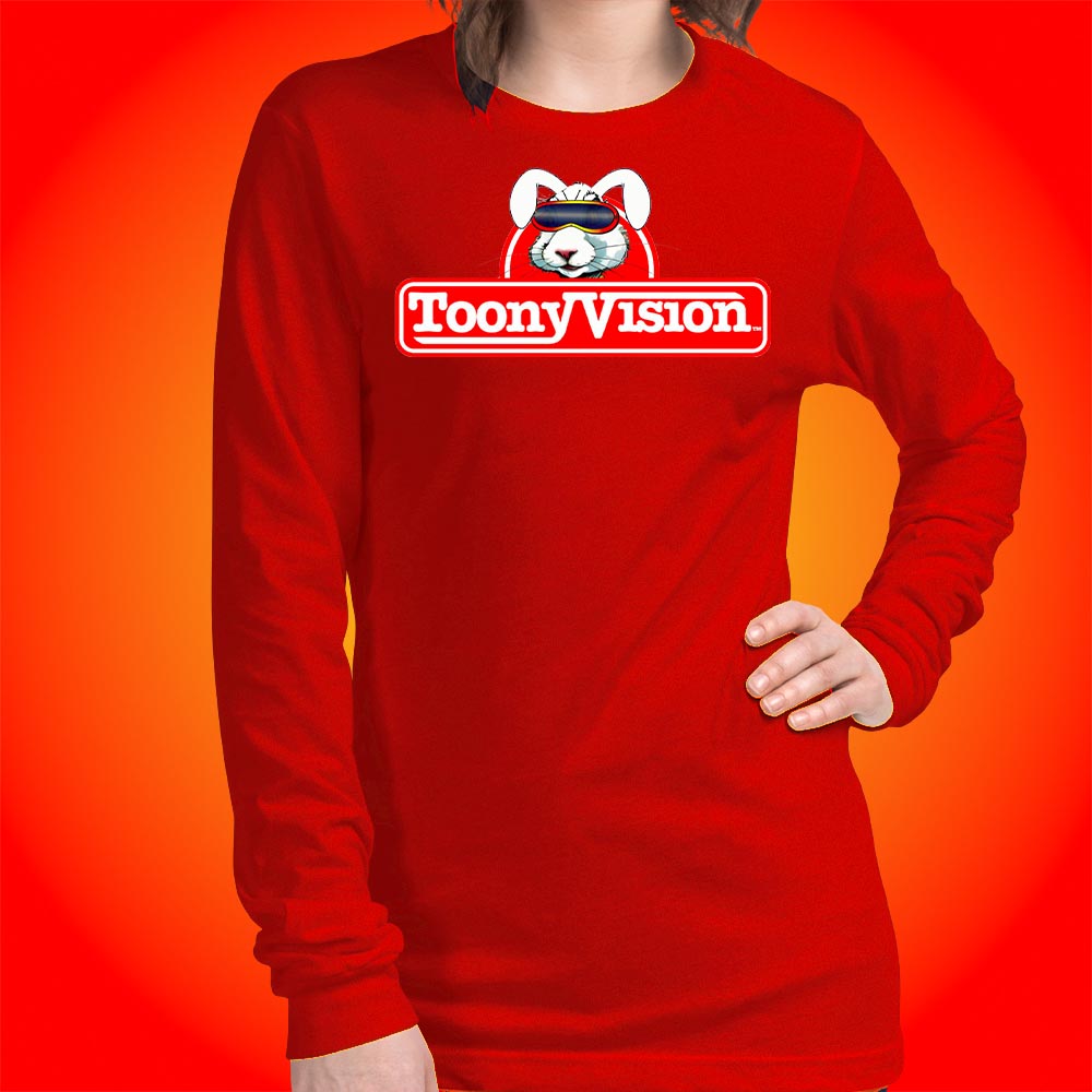 ToonyVision Shirt Rabbit Logo Womens Cartoon Long Sleeve Tee - ToonyVision