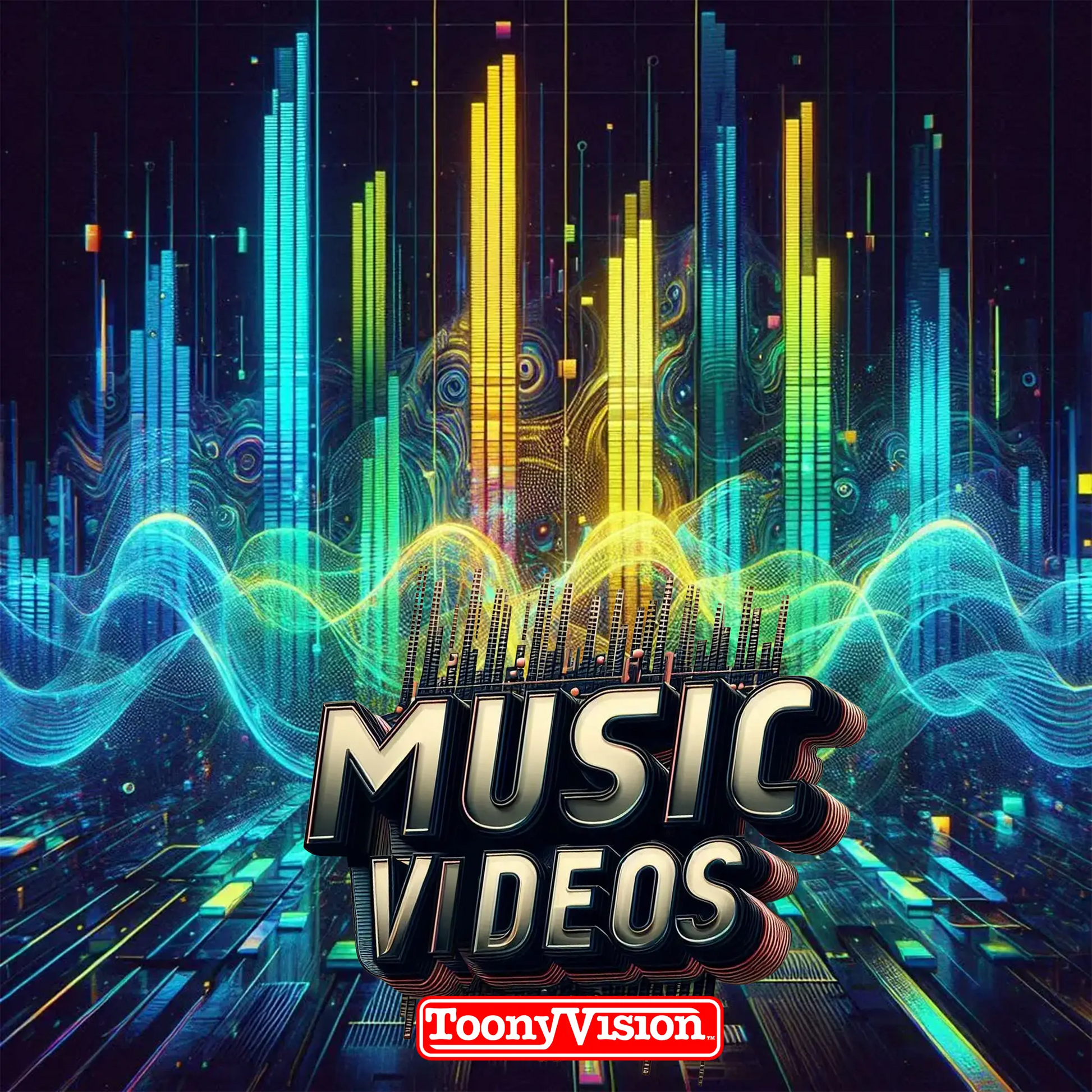 ToonyVision Animation Ad Agency 15 second animated music visualizer beat synced looping video motion album cover art